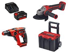 Набор инструмента Einhell TP-AG 18/125 CE Q Li+TE-HD 18/12 Li+L-case+АКБ 4Ач+ЗУ 3А